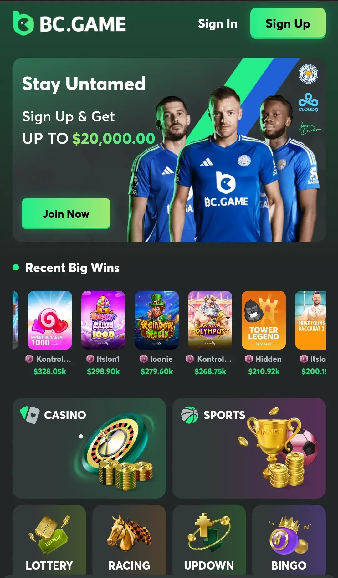 Фрибет BC.Game mobil